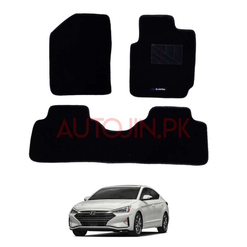 Hyundai Elantra Floor Carpet Mats Black 3pcs
