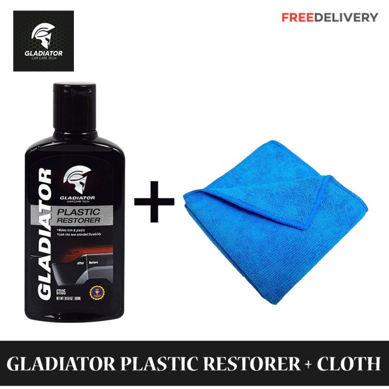 Gladiator Plastic Restorer - 300 ML + Microfiber Cloth