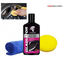 Buy Gladiator Car Chrome Polish And Cleaner With Microfiber Towel - Bundle  Pack in