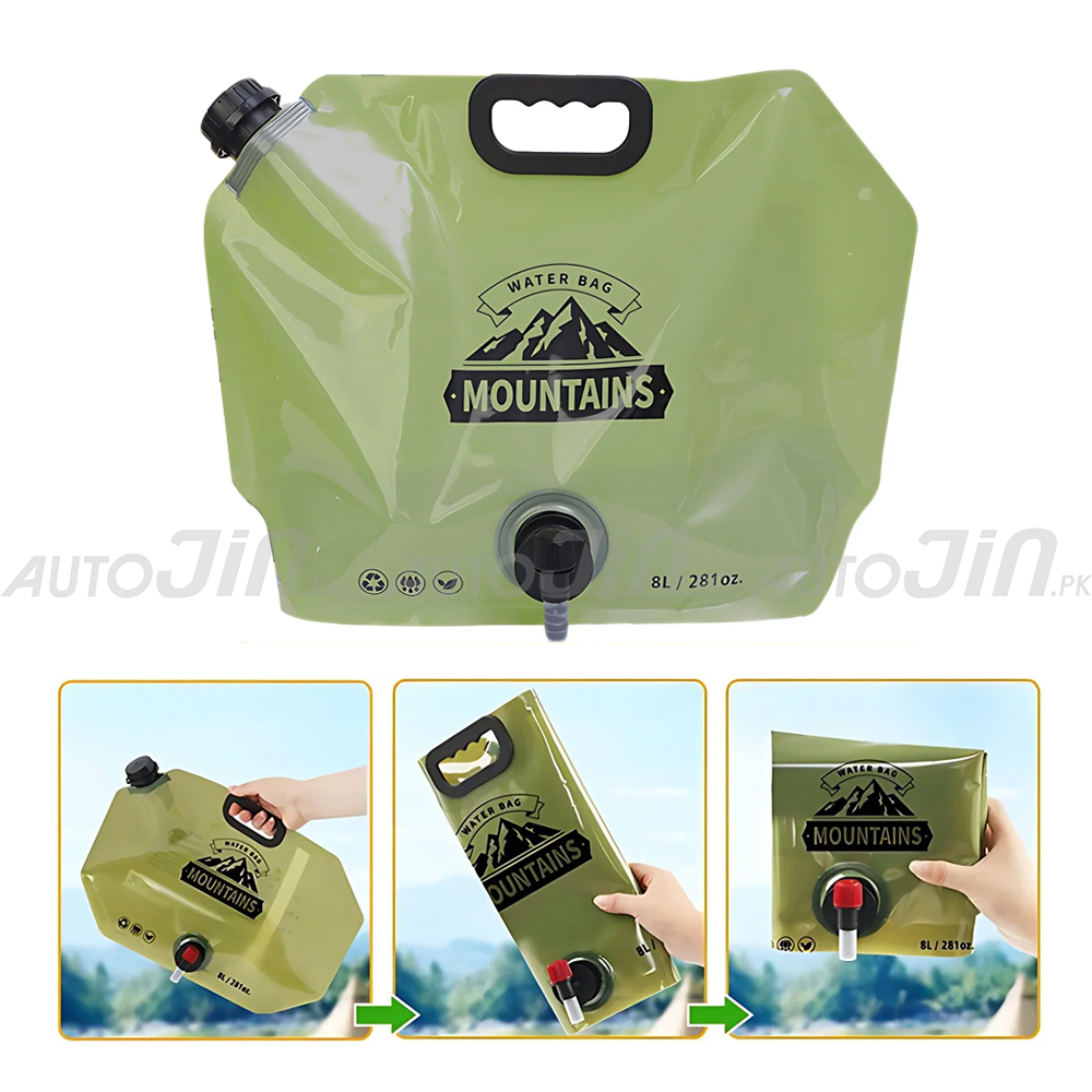 8L Portable Folding Water Storage Bag with Handle for Picnic,Travel, Outdoor Camping