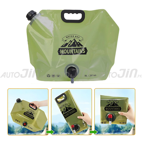 8L Portable Folding Water Storage Bag with Handle for Picnic,Travel, Outdoor Camping
