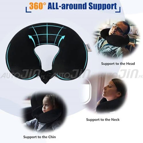 U-Shaped Velvet Neck Support Pillow for Travel, Sleeping Rest, Car, Home & Office  - Multicolour