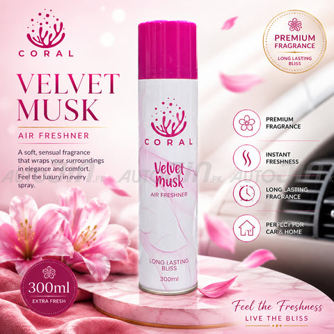 Coral Air Freshener Velvet Musk - 300ML - Car, Room & Office