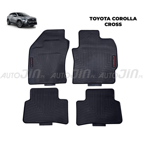 Toyota Corolla Cross 2022-2024 Latex Imported Rubber Floor Mats Black