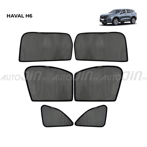 Haval H6 2021-2024 Magnetic Window Sun Shades - 6 Pcs