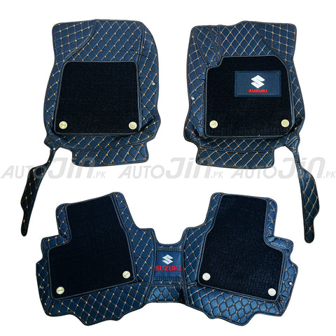 SOGO Luxury 9D Suzuki Swift Mats with Carpet - Black and Rust 2022