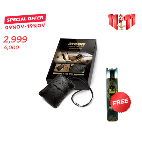 Areon Leather Collection - Gold Star - Luxury Hanging Perfume
