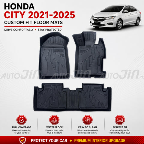 Honda City 2021-2025 TPE Floor Mats Premium