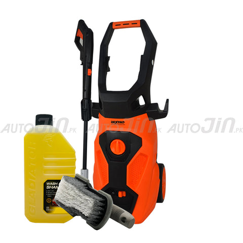 Dextro DX-140 Turbo Pressure Washer - 140 Bar with 1L Shampoo & Wheel Brush