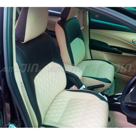 Toyota Yaris 2020-23 Seat Cover - Beige & Black