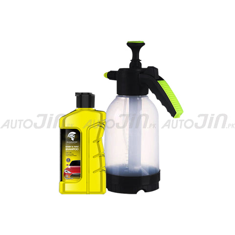 2L Portable Water Spraying Bottle With Gladiator Wash Wax and Shampoo 450ml - GT30