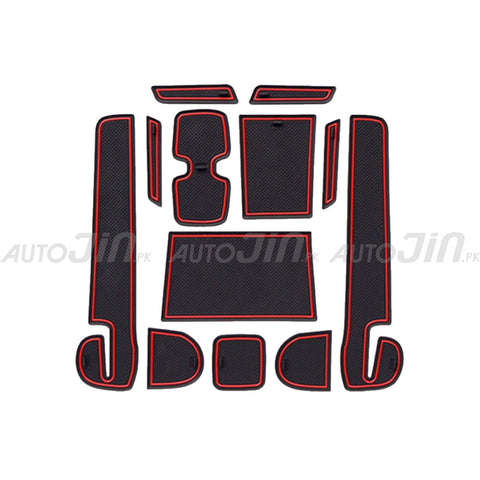 Suzuki Swift 2022-2025 Non-Slip PVC Interior Rubber Mats Red 12Pcs