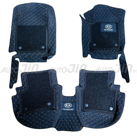 Sogo Quality 7D Kia Sorento Mats - Black And Rust 2021-22