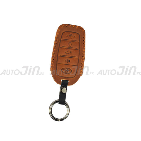 Toyota Fortuner 2021 Leather Key Cover Brown