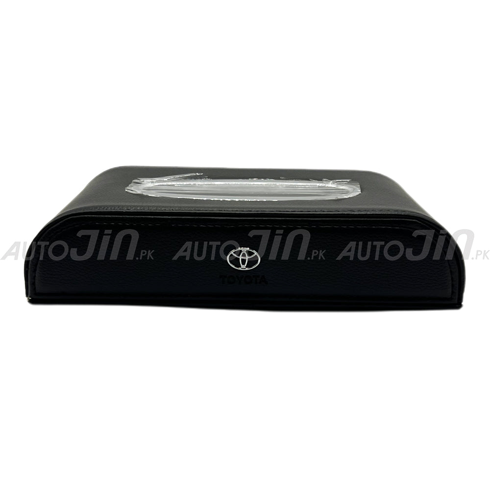 High Quality Tissue Box for Car - Toyota Logo - Pu Leather - Black ...