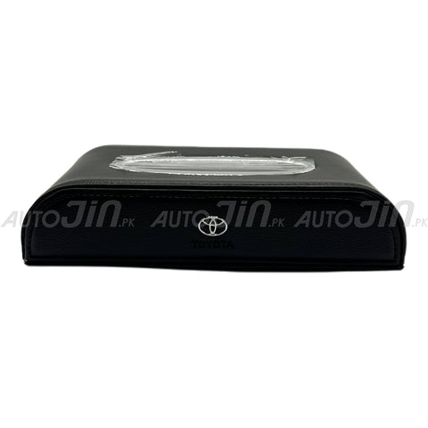 High Quality Tissue Box for Car - Toyota Logo - Pu Leather - Black