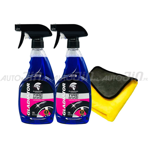 Gladiator Tire Shine GT85 - 500ML Pack Of 2 & Microfiber Towel