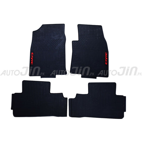 Honda Civic 2016-21 Latex Imported Rubber Floor Mats Black