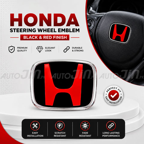 Hodna Steering Wheels Logo Emblem Black & Red