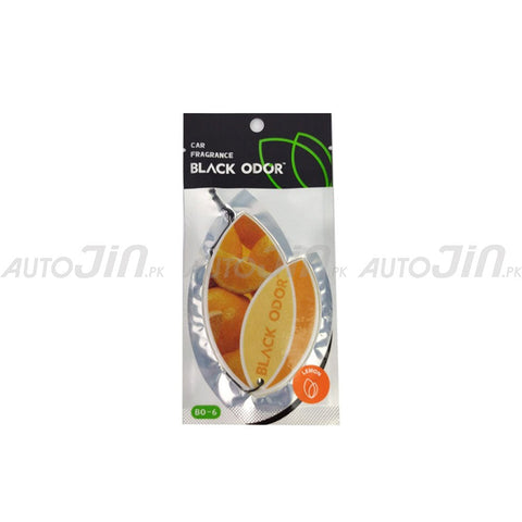 Black Odor Air Freshener Hanging Card - Lemon