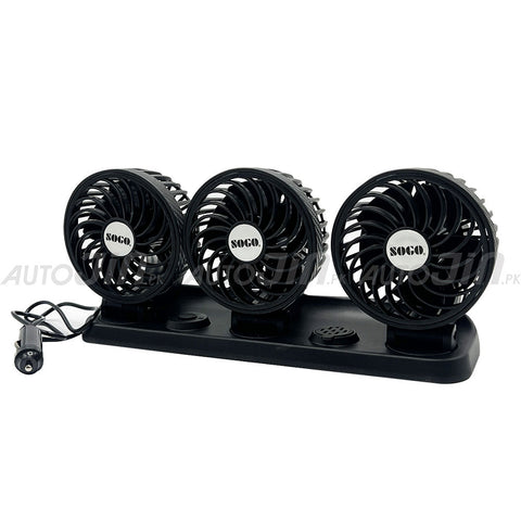 SOGO Three-Head Fan Long Neck 360° Rotation 12v - Thunder