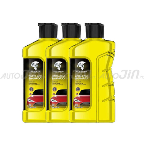 Gladiator Wash Wax and Shampoo 450ml - Pack Of 3