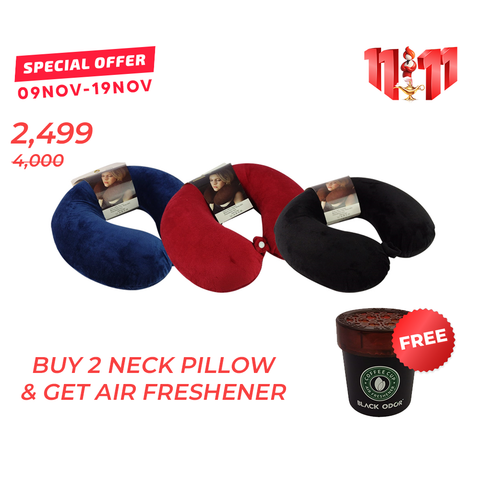 U-Shaped Velvet Neck Support Pillow for Travel, Sleeping Rest, Car, Home & Office  - Multicolour