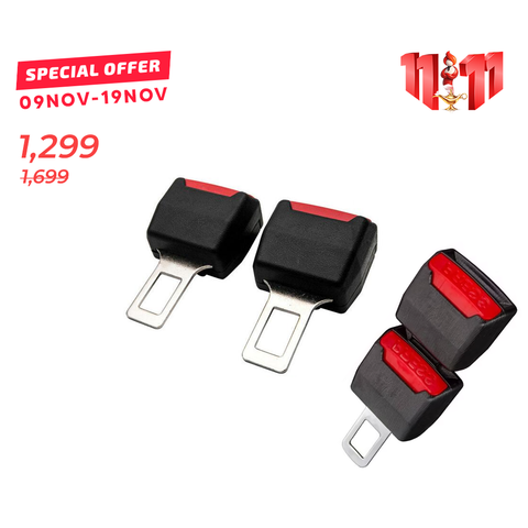 Car Seat Belt Clip Extender Safety Lock Buckle Plug - Pair - Pack of 2