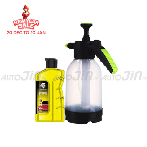 2L Portable Water Spraying Bottle With Gladiator Wash Wax and Shampoo 450ML