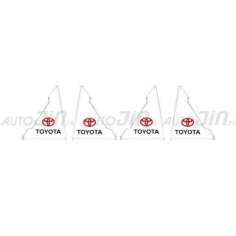 Toyota Logo Transparent Car Door Corner Protector - 4 Pcs