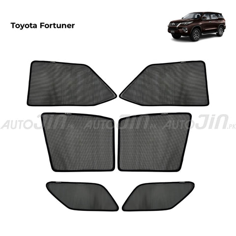 Toyota Fortuner 2016-2024 Magnetic Window Sun Shades - 6 Pcs
