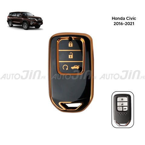 Exclusive Gold-Line Honda Civic 2016-2021 Turbo TPU Key Cover