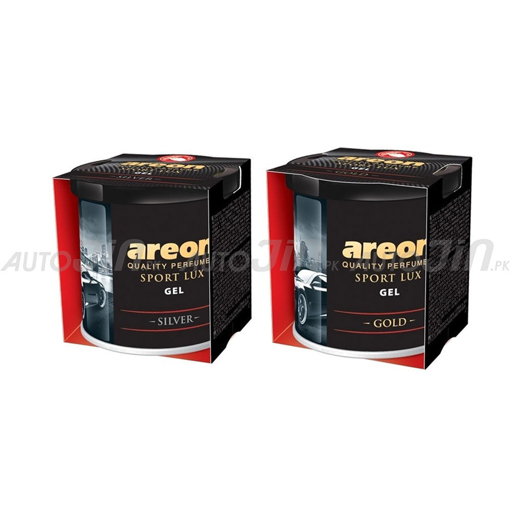 AREON Sport Lux Argento Deodorante Auto 10 Pezzi - Profumatore Carta Appendibile Per Auto, Casa E Ufficio