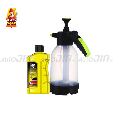 2L Portable Water Spraying Bottle With Gladiator Wash Wax and Shampoo 450ML
