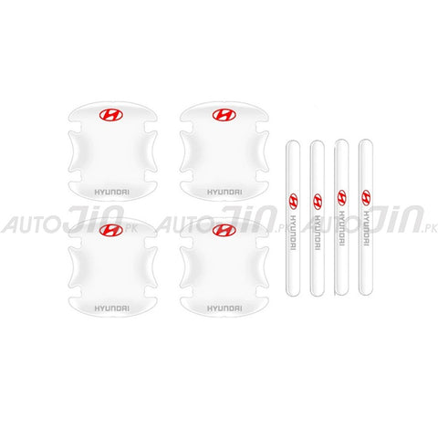 Hyundai 8 Pcs Car Door Handle Door Bowl Protector Transparent