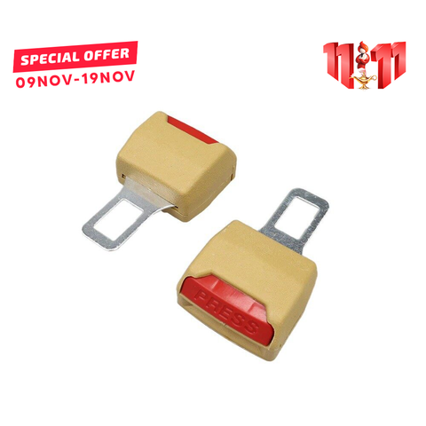 Car Seat Belt Clip Extender Safety Lock Buckle Plug - Pair - Pack of 2