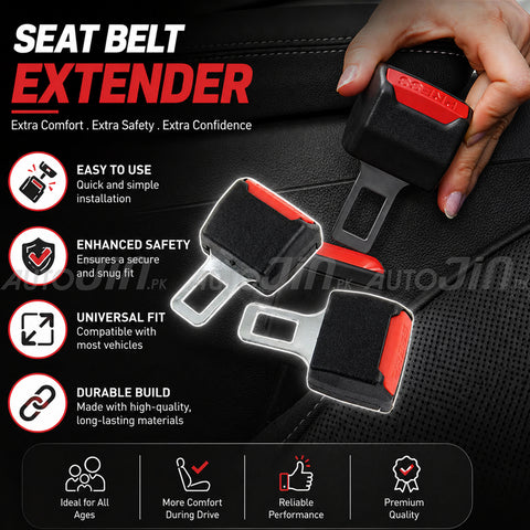 Car Seat Belt Clip Extender Safety Lock Buckle Plug - Pair - Pack of 2
