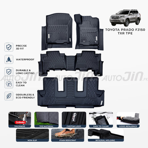 Toyota Prado FJ150 2013-2021 TXR 5D TPE Premium Floor Mats