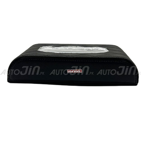 Haval Logo 7D PU Leather Tissue Box - Black