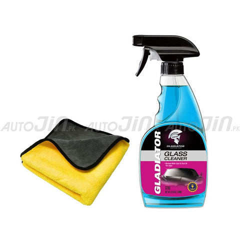 Gladiator Glass Cleaner - 500ml & Microfiber Towel