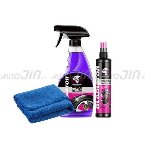 Gladiator Tire Shine Gt85 - 500ml & Shines & Protects 295ML - 1 Pcs Microfiber Multi