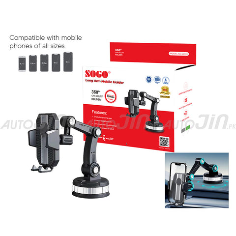 Car Long Arm Mobile Holder Suction Cup Mobile Holder For Dashboard & Windscreen