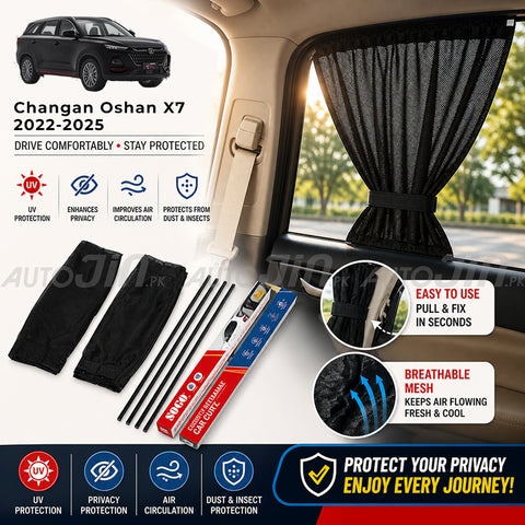Sogo Changan Oshan X7 2022-2025 Custom Fit Retractable Curtains Sliders Railing