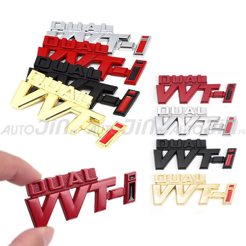 3D Dual VVT-I Metal Car Sticker Emblem Exterior