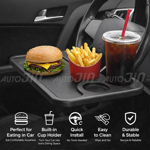 Multipurpose Car Steering Wheel Table Tray - Front & Back