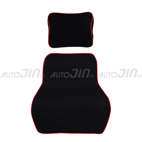 High Quality Neckrest And Lumber Back Seat Memory Foam Cushion Red And Black