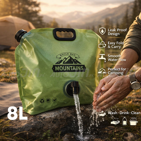 8L Portable Folding Water Storage Bag with Handle for Picnic,Travel, Outdoor Camping