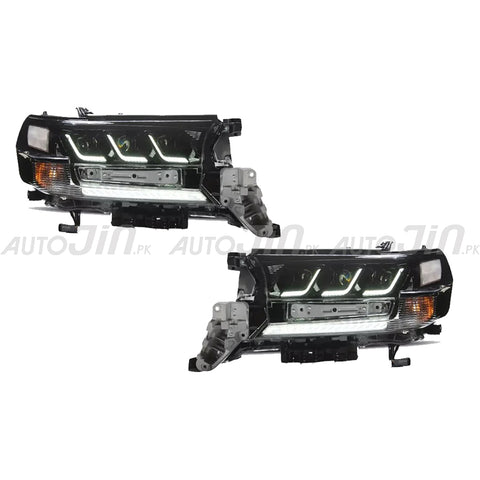 Toyota Land Cruiser Lexus Style Head Light Pair 2015-19