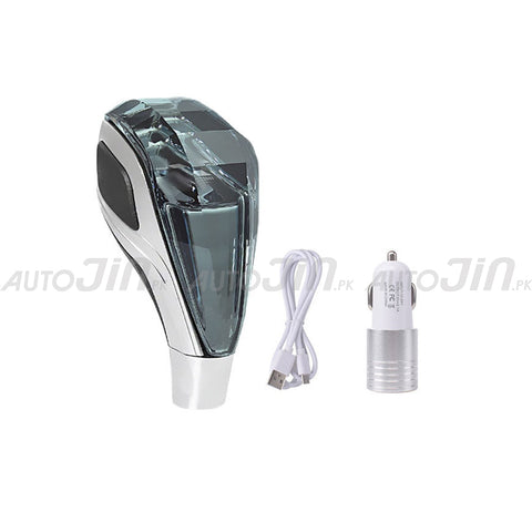 Crystal Car Gear Shift Knob With LED - Hyundai Logo - RGB Led Touch Lighting Transparent Gear Knob