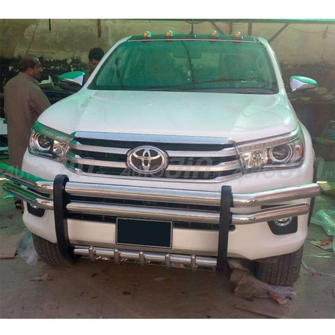 Toyota Hilux Revo Stainless Steel with Sides Double Pipe Front Bull Bar- Model 2016-2019